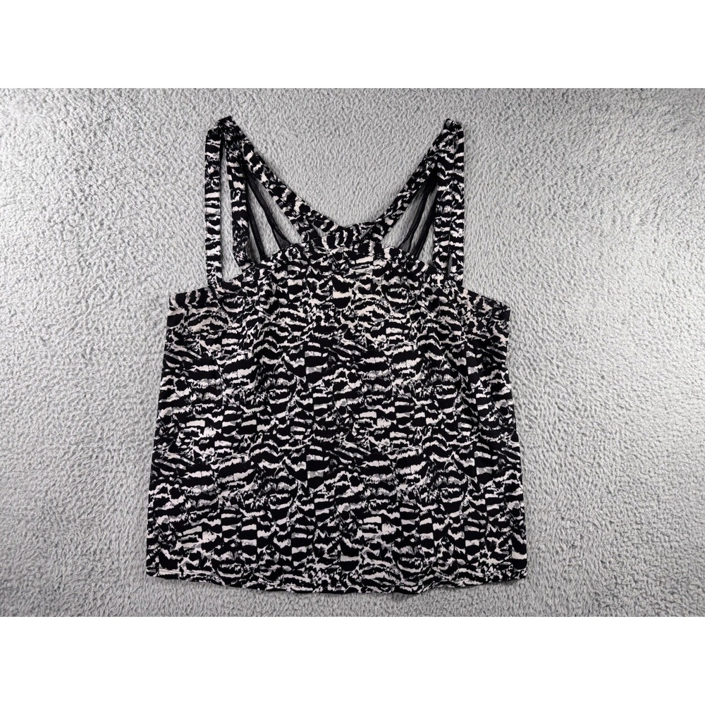 Fabletics Liza Tank Top Women Large Lightweight Silky Semi Cropped Geometric